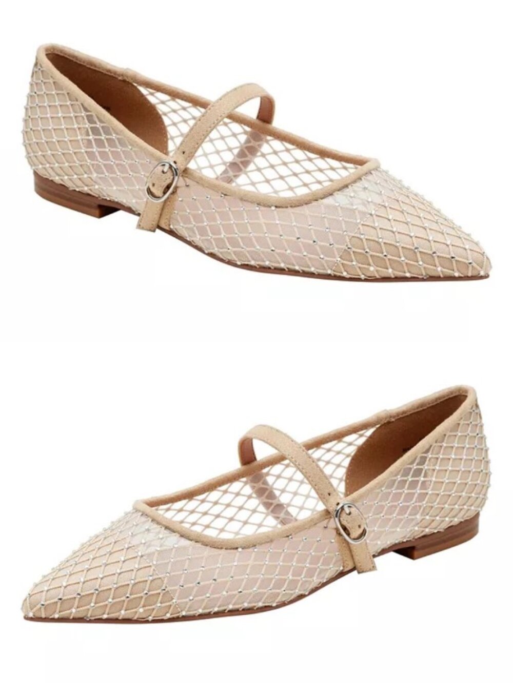Linea Paolo Nadeen Fishnet Mary Jane Flats Size 8 NIB